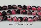 CAG4801 15 inches 6mm faceted round fire crackle agate beads