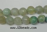 CAG4812 15 inches 8mm faceted round fire crackle agate beads