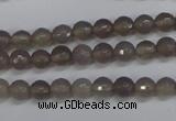 CAG4825 15 inches 6mm faceted round grey agate beads wholesale