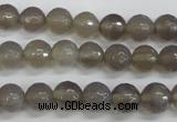 CAG4826 15 inches 8mm faceted round grey agate beads wholesale