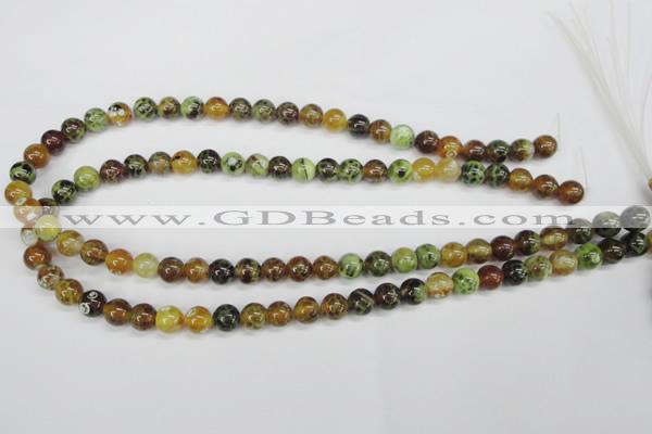 CAG4832 15 inches 8mm round dragon veins agate beads wholesale