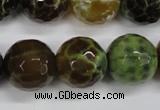 CAG4848 15 inches 20mm faceted round dragon veins agate beads