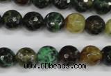 CAG4853 15 inches 10mm faceted round dragon veins agate beads