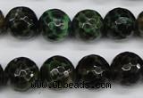 CAG4854 15 inches 12mm faceted round dragon veins agate beads