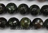 CAG4855 15 inches 14mm faceted round dragon veins agate beads