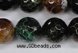 CAG4857 15 inches 18mm faceted round dragon veins agate beads