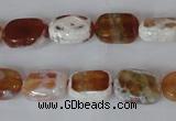 CAG4879 15 inches 10*14mm faceted rectangle fire crackle agate beads