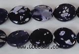 CAG4892 15 inches 15mm faceted coin fire crackle agate beads