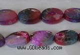 CAG4894 15 inches 10*14mm faceted oval fire crackle agate beads