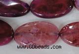 CAG4899 15 inches 20*30mm faceted oval fire crackle agate beads