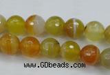 CAG5102 15.5 inches 8mm faceted round line agate beads wholesale