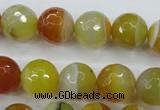 CAG5104 15.5 inches 12mm faceted round line agate beads wholesale