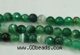 CAG5120 15.5 inches 4mm faceted round line agate beads wholesale