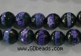 CAG5148 15 inches 10mm faceted round tibetan agate beads wholesale