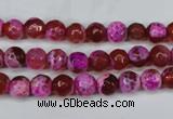 CAG5181 15 inches 6mm faceted round fire crackle agate beads