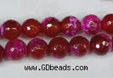 CAG5183 15 inches 10mm faceted round fire crackle agate beads