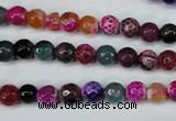 CAG5191 15 inches 6mm faceted round fire crackle agate beads