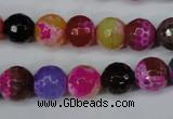 CAG5193 15 inches 10mm faceted round fire crackle agate beads