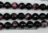 CAG5198 15 inches 8mm faceted round fire crackle agate beads