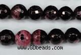 CAG5199 15 inches 10mm faceted round fire crackle agate beads