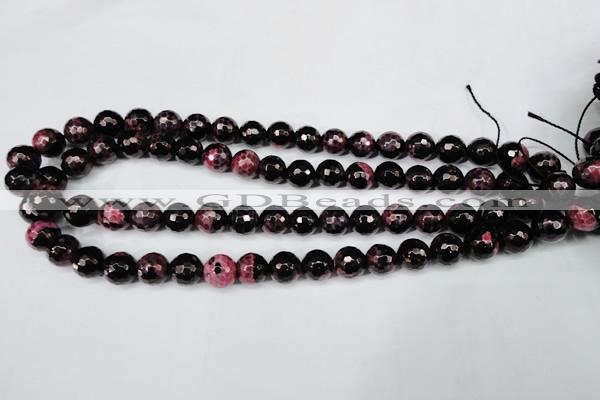 CAG5199 15 inches 10mm faceted round fire crackle agate beads