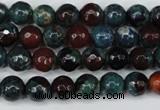 CAG5211 15 inches 8mm faceted round fire crackle agate beads