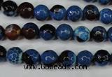 CAG5216 15 inches 8mm faceted round fire crackle agate beads