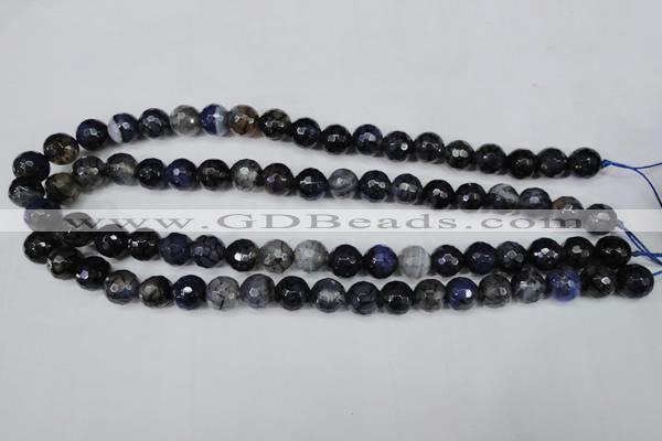 CAG5228 15 inches 10mm faceted round fire crackle agate beads