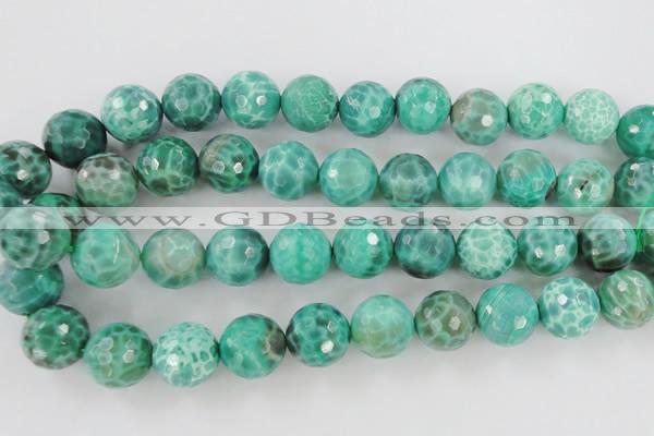 CAG5314 15.5 inches 14mm faceted round peafowl agate gemstone beads