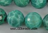 CAG5315 15.5 inches 16mm faceted round peafowl agate gemstone beads