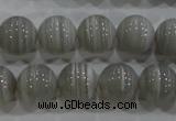 CAG5323 15.5 inches 12mm round grey line agate beads wholesale