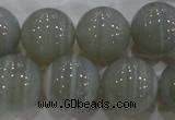 CAG5326 15.5 inches 18mm round grey line agate beads wholesale