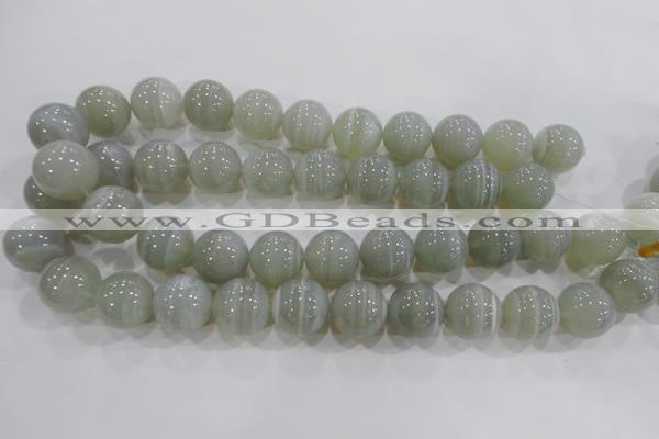 CAG5326 15.5 inches 18mm round grey line agate beads wholesale