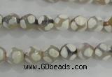 CAG5333 15.5 inches 8mm faceted round tibetan agate beads wholesale