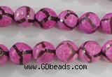 CAG5348 15.5 inches 10mm faceted round tibetan agate beads wholesale