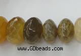 CAG5411 8*12mm – 13*22mm faceted rondelle dragon veins agate beads