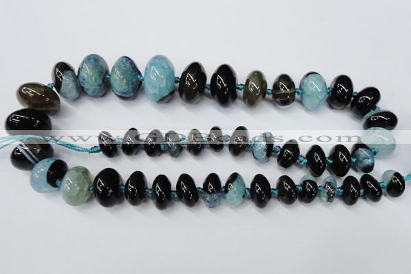 CAG5435 7*11mm – 15*22mm rondelle agate druzy geode agate beads