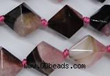 CAG5496 15.5 inches 18*18mm faceted bicone agate gemstone beads