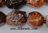 CAG5517 15.5 inches 18*22mm faceted nuggets agate gemstone beads