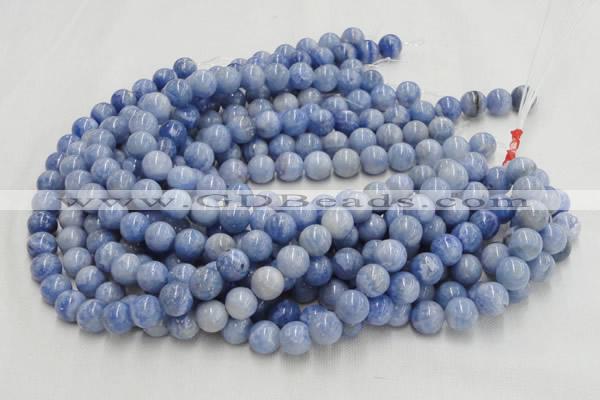 CAG552 16 inches 8mm round blue agate gemstone beads wholesale