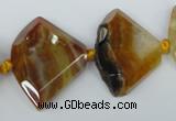 CAG5580 15 inches 20*30mm faceted triangle dragon veins agate beads