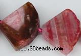 CAG5584 15 inches 30*40mm faceted triangle dragon veins agate beads