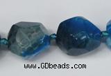 CAG5604 15 inches 18*20mm faceted nuggets agate gemstone beads