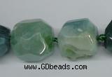 CAG5616 15 inches 20mm faceted nuggets agate gemstone beads