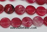 CAG5630 15 inches 12mm flat round dragon veins agate beads