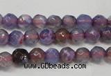 CAG5652 15 inches 4mm faceted round fire crackle agate beads