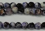 CAG5654 15 inches 4mm faceted round fire crackle agate beads