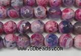 CAG5674 15 inches 6mm faceted round fire crackle agate beads