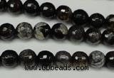 CAG5693 15 inches 8mm faceted round fire crackle agate beads