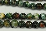 CAG5696 15 inches 8mm faceted round fire crackle agate beads